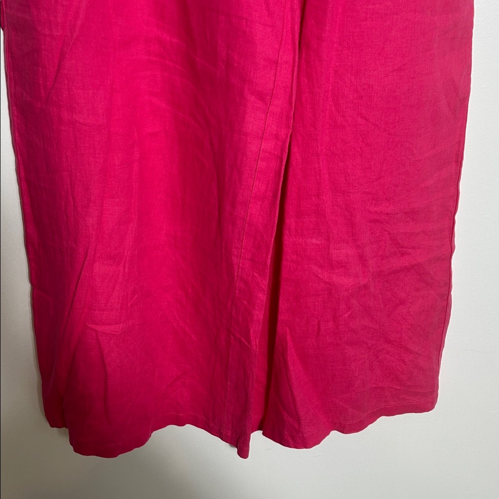Anthropologie Fuchsia Linen Textured Pants Medium - Picture 4 of 8